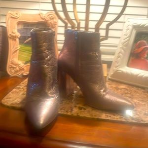Shu Shop silver chrome booties. Gently worn.